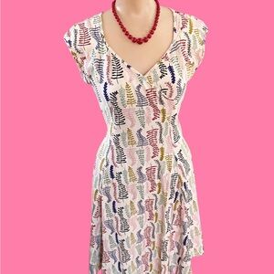 Effie's Heart Colorful Leaf Print Dress sz XL